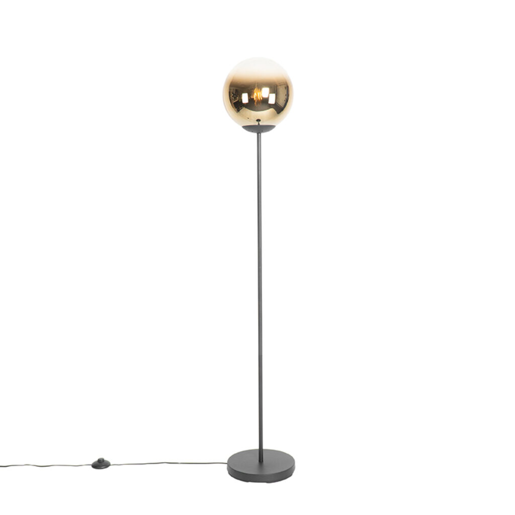 vloerlampen Art deco vloerlamp zwart met goud glas pallon GlasStaal Goud Wauw wat een chique lamp is Eenvoudig in design maar erg stijlvol. De gemaakt van staal