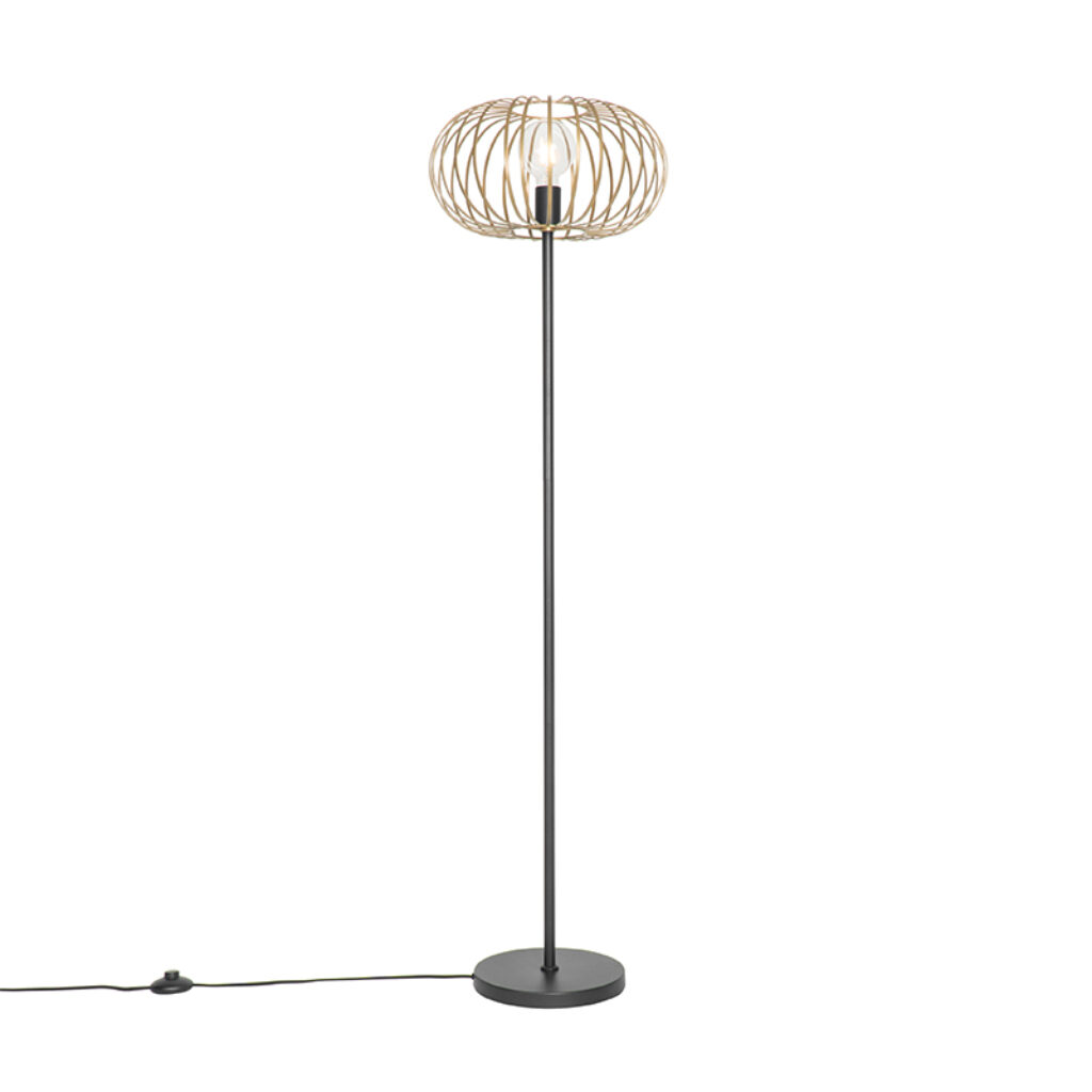 vloerlampen Design vloerlamp messing Johanna Staal Wat een vrolijke is Zijn bollen lampenkap met open structuur zorgt voor prachtig lichteffect in de ruimte.