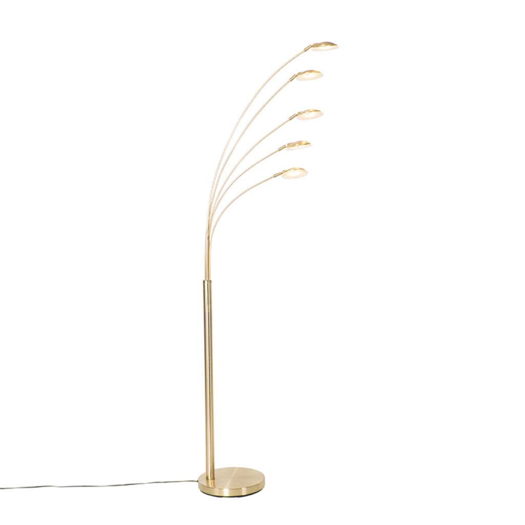 vloerlampen Design vloerlamp messing incl. LED Sixties Trento StaalGlasMarmer Vloerlamp kun je helemaal volgens jou smaak plaatsen in interieur. Doordat de