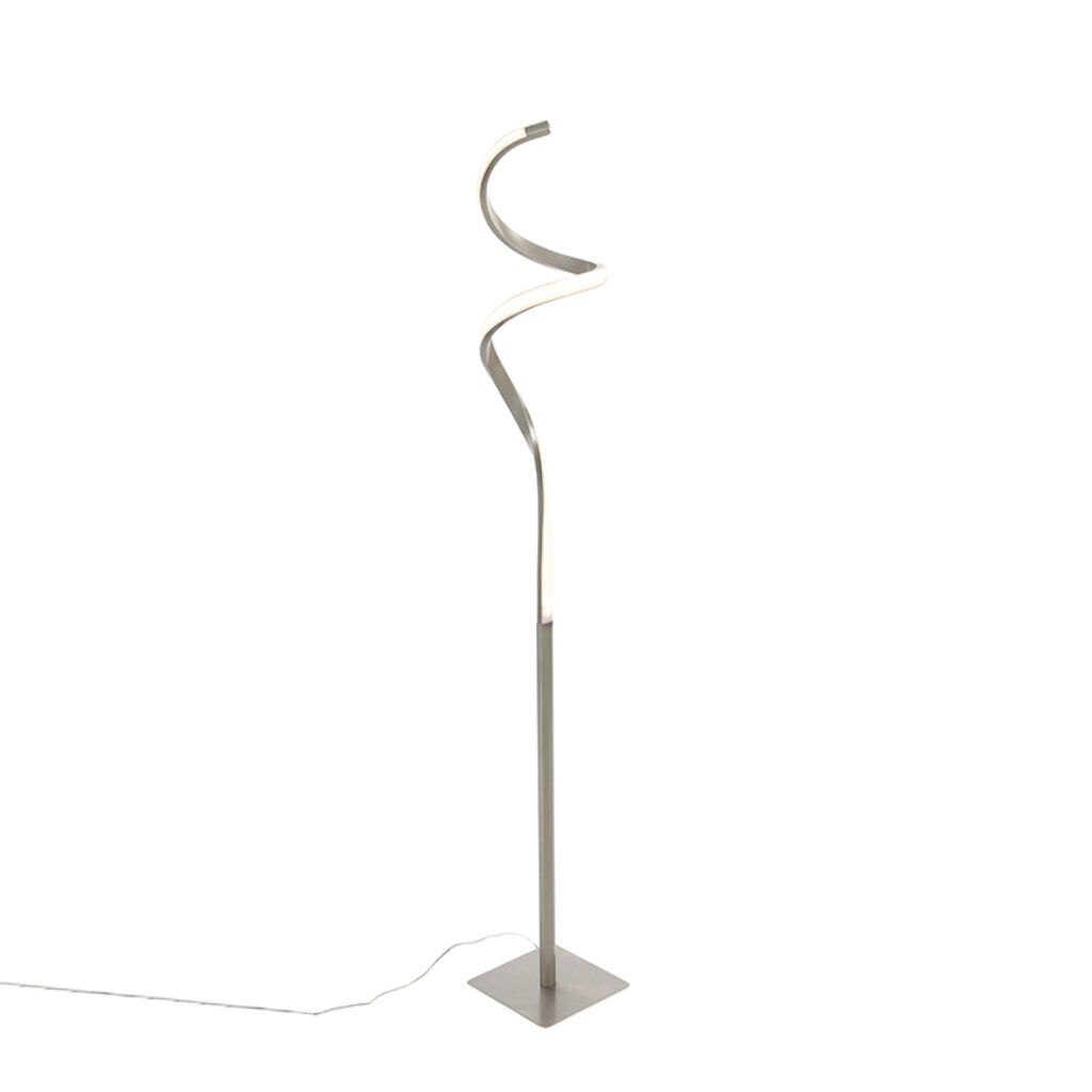 vloerlampen Design vloerlamp staal incl. LED met touch dimmer Ruta AluminiumStaal Staal De moderne is een echte eyecatcher in huis. Met haar bijzondere vorm