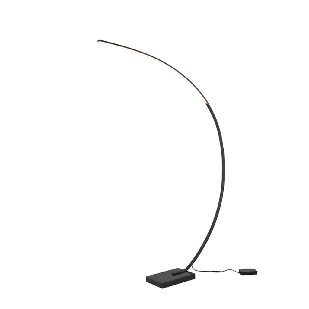 vloerlampen Design vloerlamp zwart incl. LED dimbaar Dina Staal Zwart Eenvoudig in vormgeving maar dat maakt niet minder Zijn strakke design zorgt ervoor de