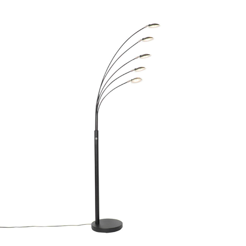 vloerlampen Design vloerlamp zwart incl. LED dimbaar Sixties Trento StaalGlasMarmer Zwart Vloerlamp kun je helemaal volgens jou smaak plaatsen in interieur.