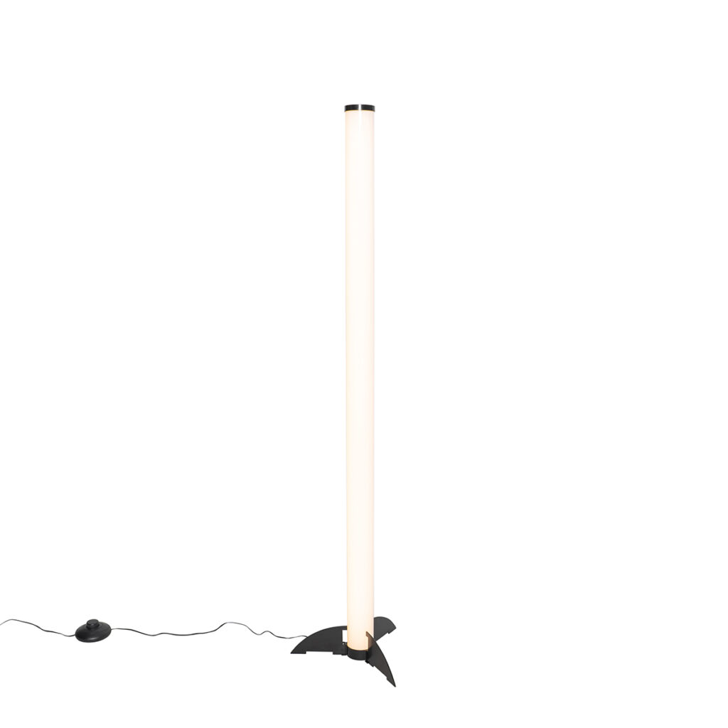 vloerlampen Design vloerlamp zwart incl. LED met afstandsbediening Bomba Kunststof Zwart