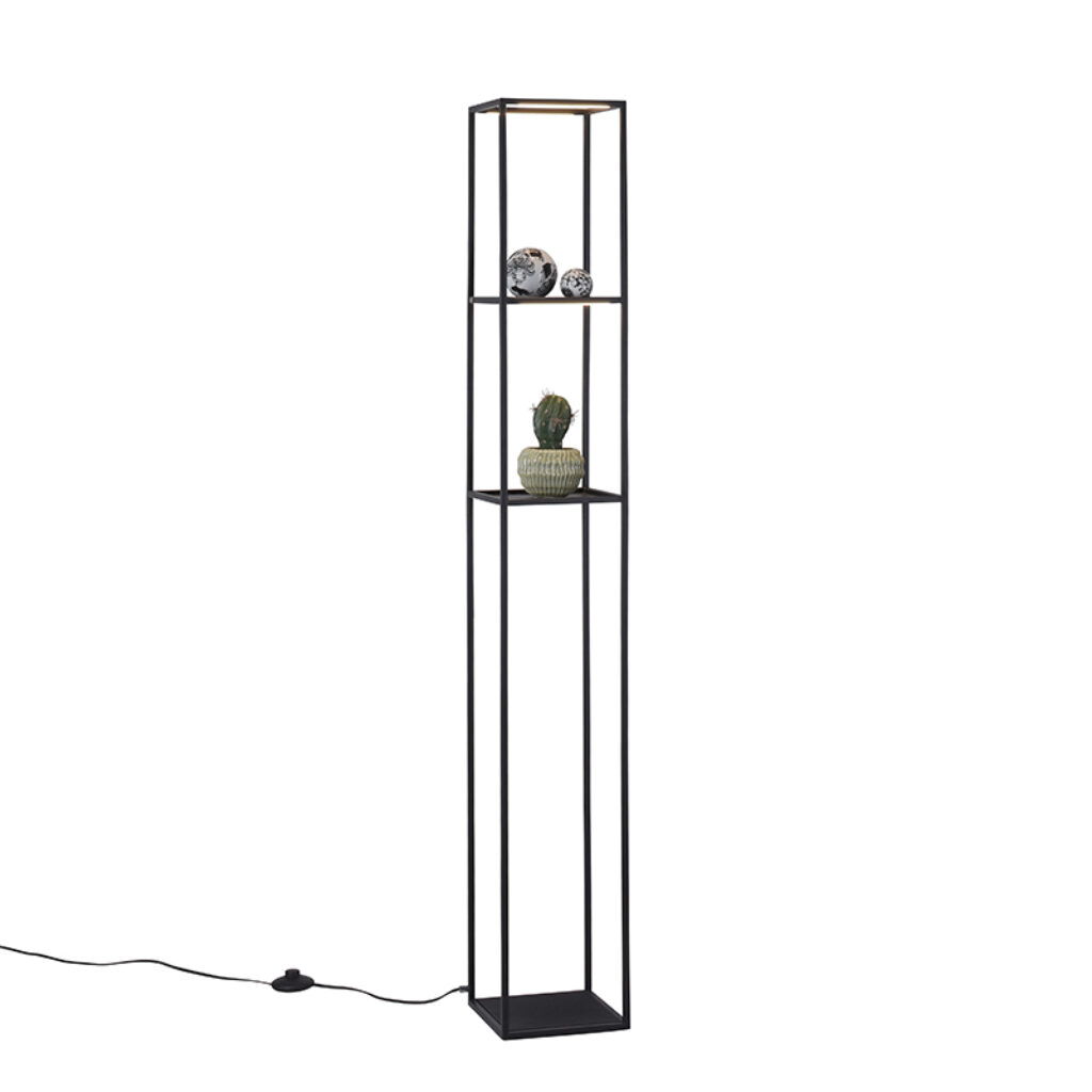 vloerlampen Design vloerlamp zwart incl. LED met touch dimmer Jitske Staal Zwart Wauw wat een toffe design lamp is Haar unieke zorgt ervoor dat je er naar kan