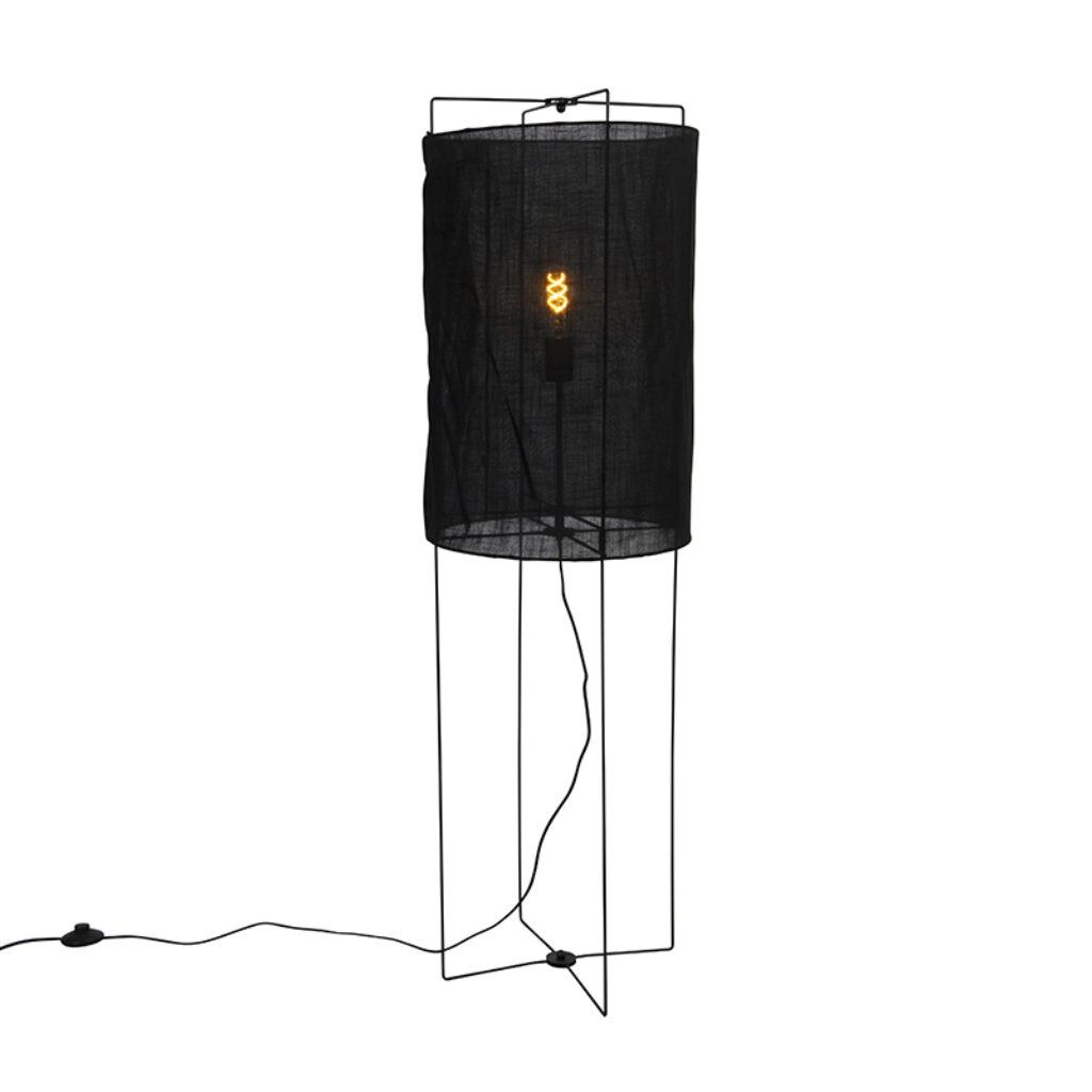 vloerlampen Design vloerlamp zwart linnen kap Rich LinnenStaal Zwart Ga voor design in huis met onze vloerlamp. Wat deze lamp zo uniek maakt is de zwarte dat