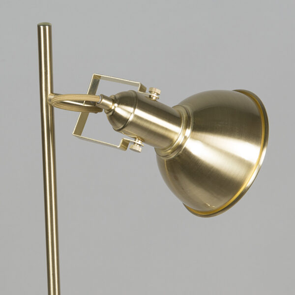 Industriele vloerlamp goud/messing 1-lichts - Tommy - Afbeelding 3