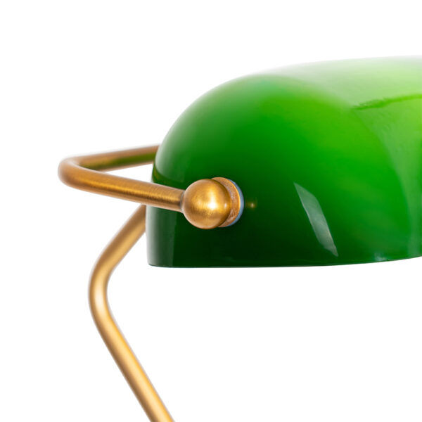 Klassieke notaris vloerlamp brons met groen glas - Banker - Afbeelding 2