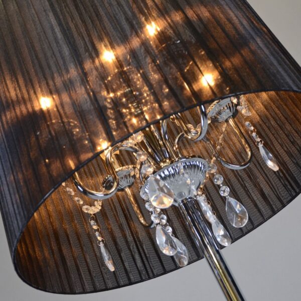 Klassieke vloerlamp chroom met zwarte kap - Ann-Kathrin 5 - Afbeelding 2