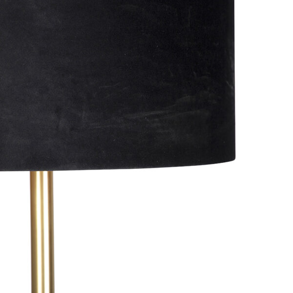 Klassieke vloerlamp messing met zwarte kap 40 cm - Simplo - Afbeelding 2