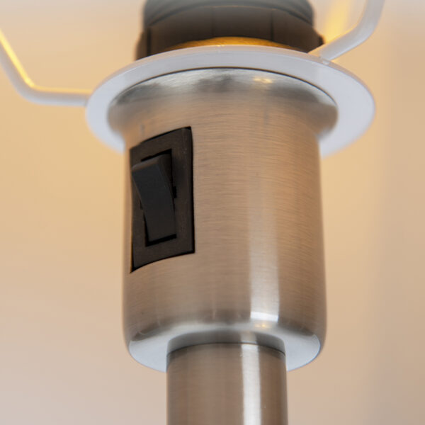 Klassieke vloerlamp staal met grijze kap en leeslampje - Retro - Afbeelding 2