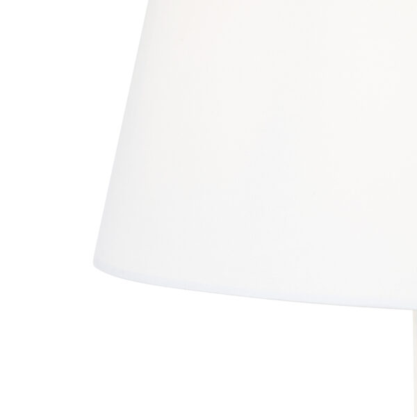 Klassieke vloerlamp staal met witte kap verstelbaar - Ladas - Afbeelding 2