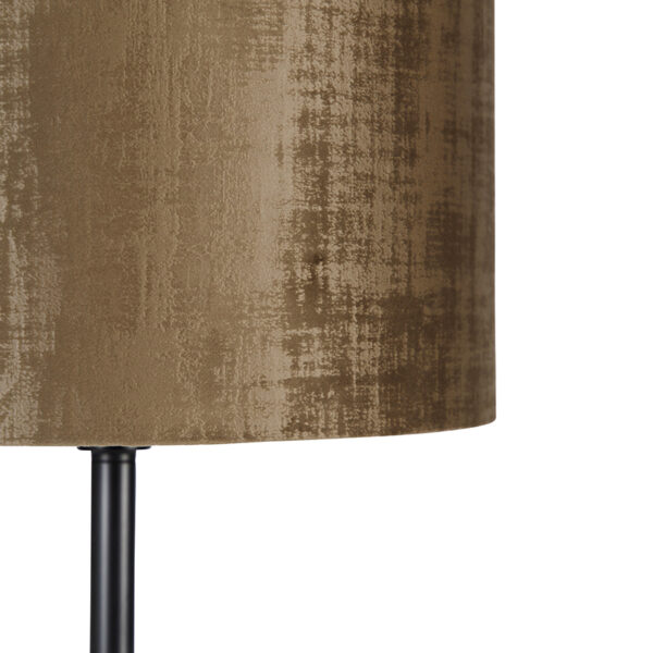 Klassieke vloerlamp zwart kap bruin 40 cm - Simplo - Afbeelding 2