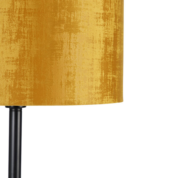 Klassieke vloerlamp zwart kap goud 40 cm - Simplo - Afbeelding 2