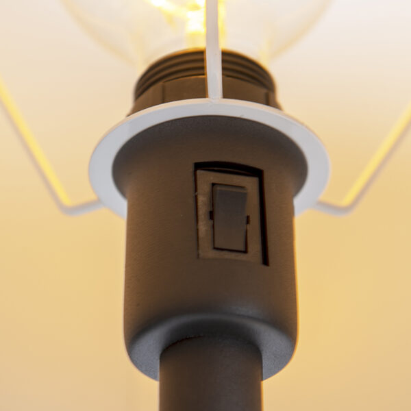 Klassieke vloerlamp zwart met zwarte kap en leeslampje - Retro - Afbeelding 2