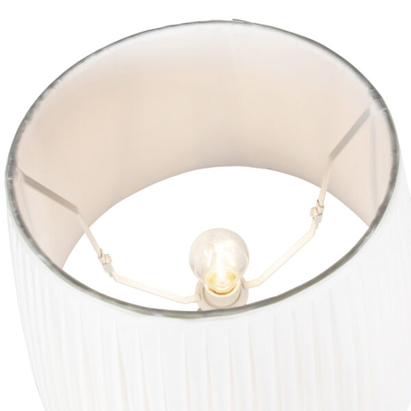 Landelijke vloerlamp grijs met witte plissé kap - Classico - Afbeelding 2