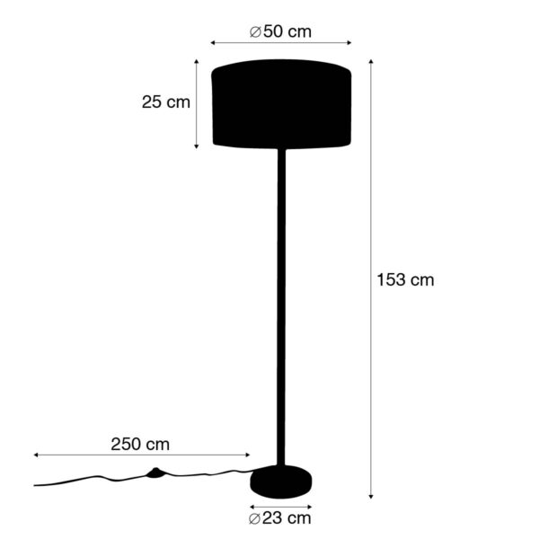 Landelijke vloerlamp hout met boucle kap wit - Mels - Afbeelding 3