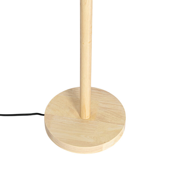 Landelijke vloerlamp hout zonder kap - Mels - Afbeelding 2