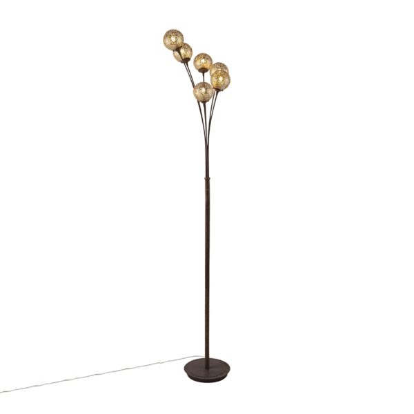 vloerlampen Landelijke vloerlamp in roestbruin Kreta Metaal Roestbruin Zoek jij een mooie die jouw interieur leuke twist gaat Dan is deze lamp echt iets voor
