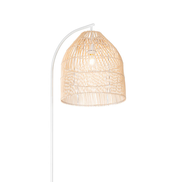 Landelijke vloerlamp wit met rotan - Sam - Afbeelding 2