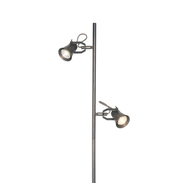 Landelijke vloerlamp zwart met hout - Jelle - Afbeelding 2