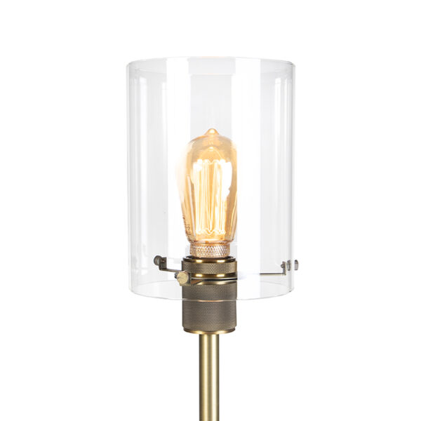 Moderne vloerlamp brons met glas - Dome - Afbeelding 2