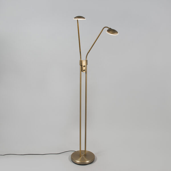 Moderne vloerlamp brons met leeslamp incl. LED - Eva - Afbeelding 2