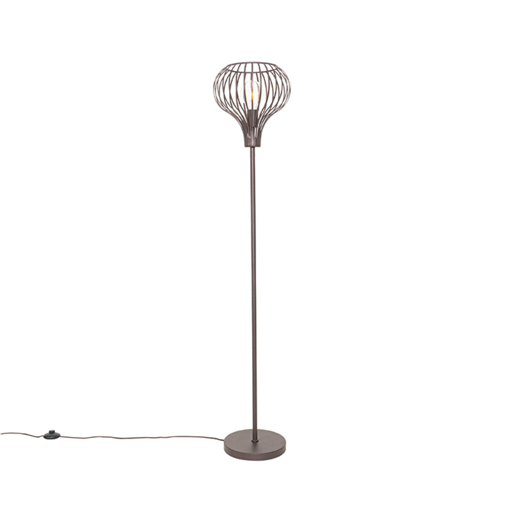 vloerlampen Moderne vloerlamp bruin Saffira Aluminium Bruin Een moderne toevoeging aan je thuiskantoor of in de deze vloerlamp. Mooi afgewerkt een bruine kleur