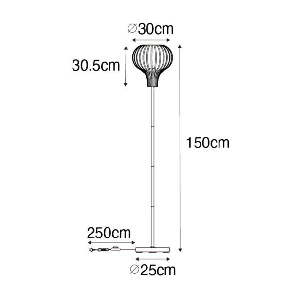 Moderne vloerlamp bruin - Saffira - Afbeelding 3