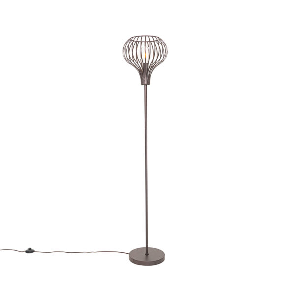 vloerlampen Moderne vloerlamp bruin Saffira Aluminium Bruin Een moderne toevoeging aan je thuiskantoor of in de deze vloerlamp. Mooi afgewerkt een bruine kleur