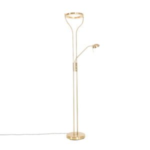 vloerlampen Moderne vloerlamp goud met leesarm incl. LED en dimmer Divo Staal Het is toch heerlijk om op de bank nog even een boekje te Met dat fijner dankzij