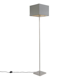 vloerlampen Moderne vloerlamp grijs VT 1 StofStaal Grijs De is perfect te gebruiken in jouw moderne interieur. stalen basis en de strakke grijze kap zorgt voor