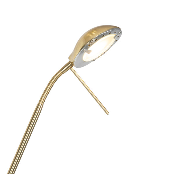 Moderne vloerlamp messing met leeslamp incl. LED dim to warm - Diva - Afbeelding 2