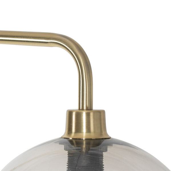 Moderne vloerlamp messing met smoke glas effect - Maly - Afbeelding 2