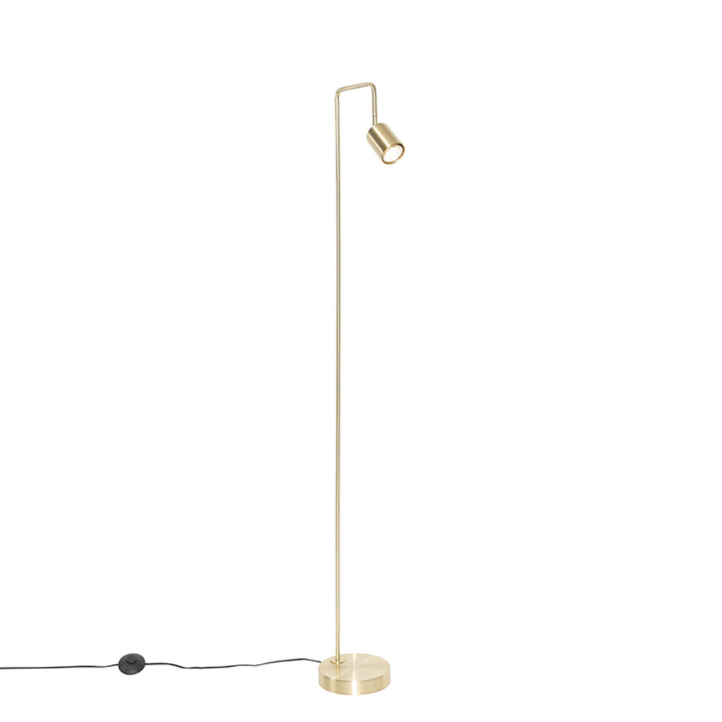 vloerlampen Moderne vloerlamp messing verstelbaar Java Staal Extra licht bijschijnen was nog nooit zo makkelijk met deze moderne vloerlamp. is gemaakt van staal