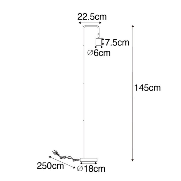 Moderne vloerlamp messing verstelbaar - Java - Afbeelding 3