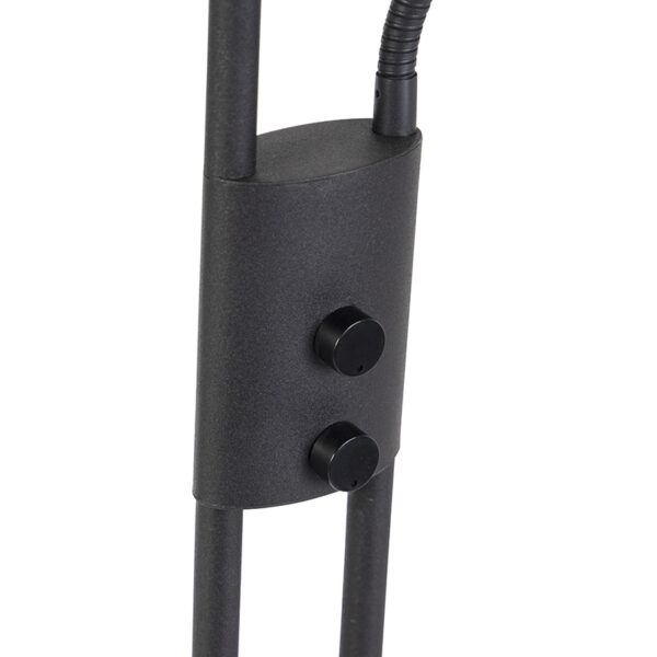 Moderne vloerlamp met leeslamp vierkant zwart - Jazzy - Afbeelding 2