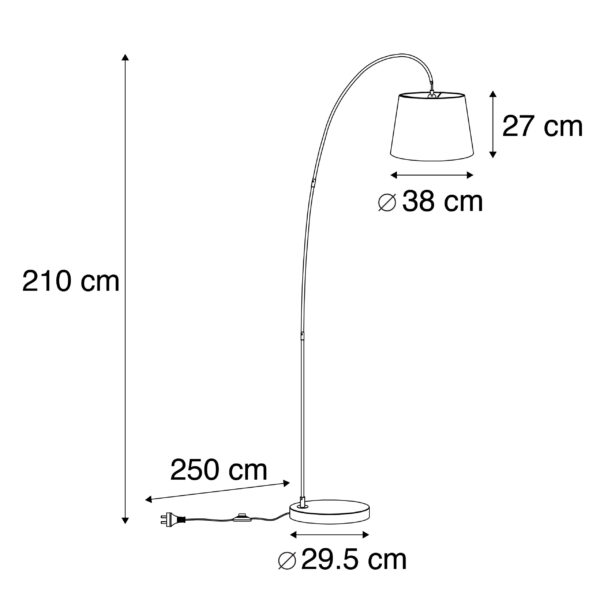 Moderne vloerlamp met zwarte kap - Bend - Afbeelding 3