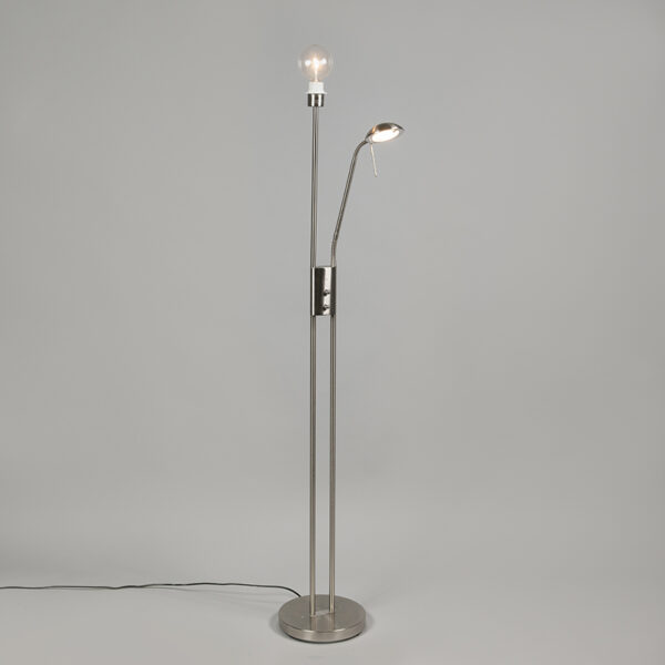 Moderne vloerlamp staal dimbaar - Luxor - Afbeelding 2