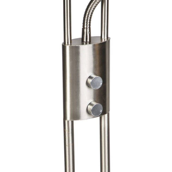 Moderne vloerlamp staal en glas incl. LED met leesarm - Divine - Afbeelding 2