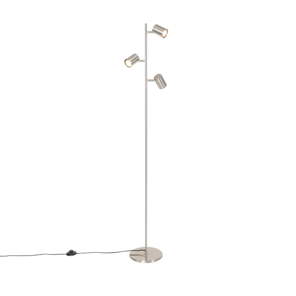 vloerlampen Moderne vloerlamp staal Jeana Staal Ben je op zoek naar een moderne Dan is precies wat Zijn strakke design in combinatie met zijn stalen kleur zorgt
