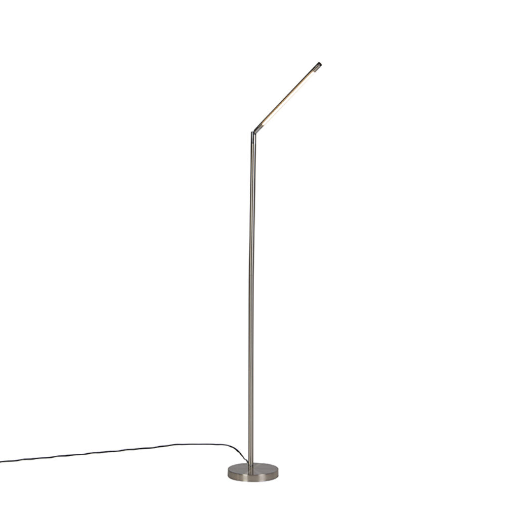 vloerlampen Moderne vloerlamp staal incl. LED Berdien Staal Vloerlamp is een moderne lamp die mooi afgewerkt in staal. Hij verstelbaar minimum 121 cm hoog en