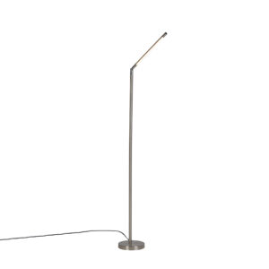 vloerlampen Moderne vloerlamp staal incl. LED Berdien Staal Vloerlamp is een moderne lamp die mooi afgewerkt in staal. Hij verstelbaar minimum 121 cm hoog en