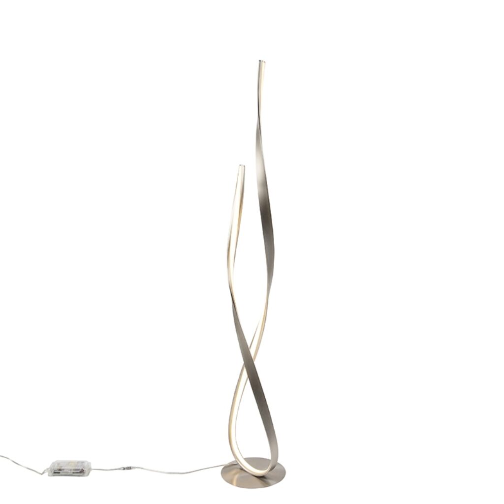 vloerlampen Moderne vloerlamp staal incl. LED en dimmer Belinda KunststofMetaal Staal De is een moderne passend in elk strak interieur. Hij heeft hoogte van