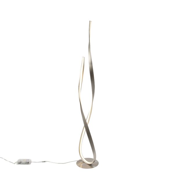 vloerlampen Moderne vloerlamp staal incl. LED en dimmer Belinda KunststofMetaal Staal De is een moderne passend in elk strak interieur. Hij heeft hoogte van