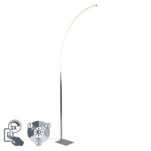 vloerlampen Moderne vloerlamp staal incl. LED en dimmer Stylish AluminiumKunststofStaal Staal Een schot in de roos hoe kan het ook anders met een naam als Deze