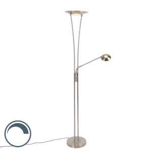 vloerlampen Moderne vloerlamp staal incl. LED met leesarm Ibiza StaalGlas Staal Zeer functionele leesarm. Onze heeft een totale hoogte van 180 cm. De voet