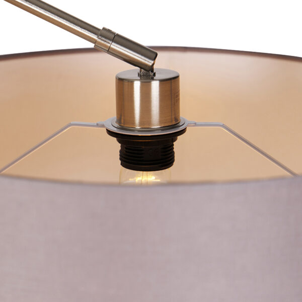 Moderne vloerlamp staal met kap donkergrijs 45 cm - Editor - Afbeelding 2