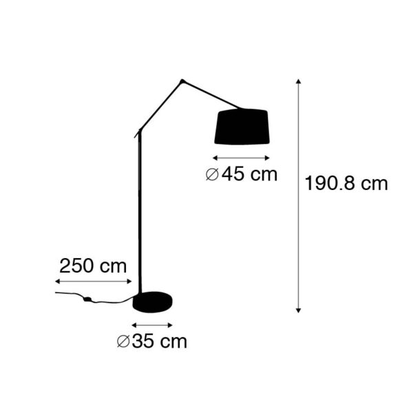 Moderne vloerlamp staal met kap donkergrijs 45 cm - Editor - Afbeelding 3