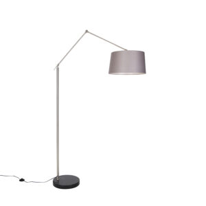 vloerlampen Moderne vloerlamp staal met kap donkergrijs 45 cm Editor StaalLinnen Donkergrijs Voeg stijl toe aan je interieur de moderne Editor. Zijn antraciet