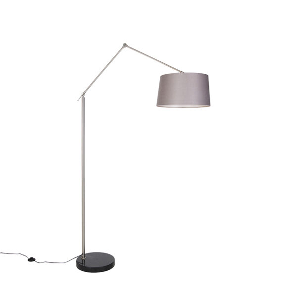 vloerlampen Moderne vloerlamp staal met kap donkergrijs 45 cm Editor StaalLinnen Donkergrijs Voeg stijl toe aan je interieur de moderne Editor. Zijn antraciet